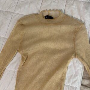 Urban Outfitters Gold Shimmer Blouse
